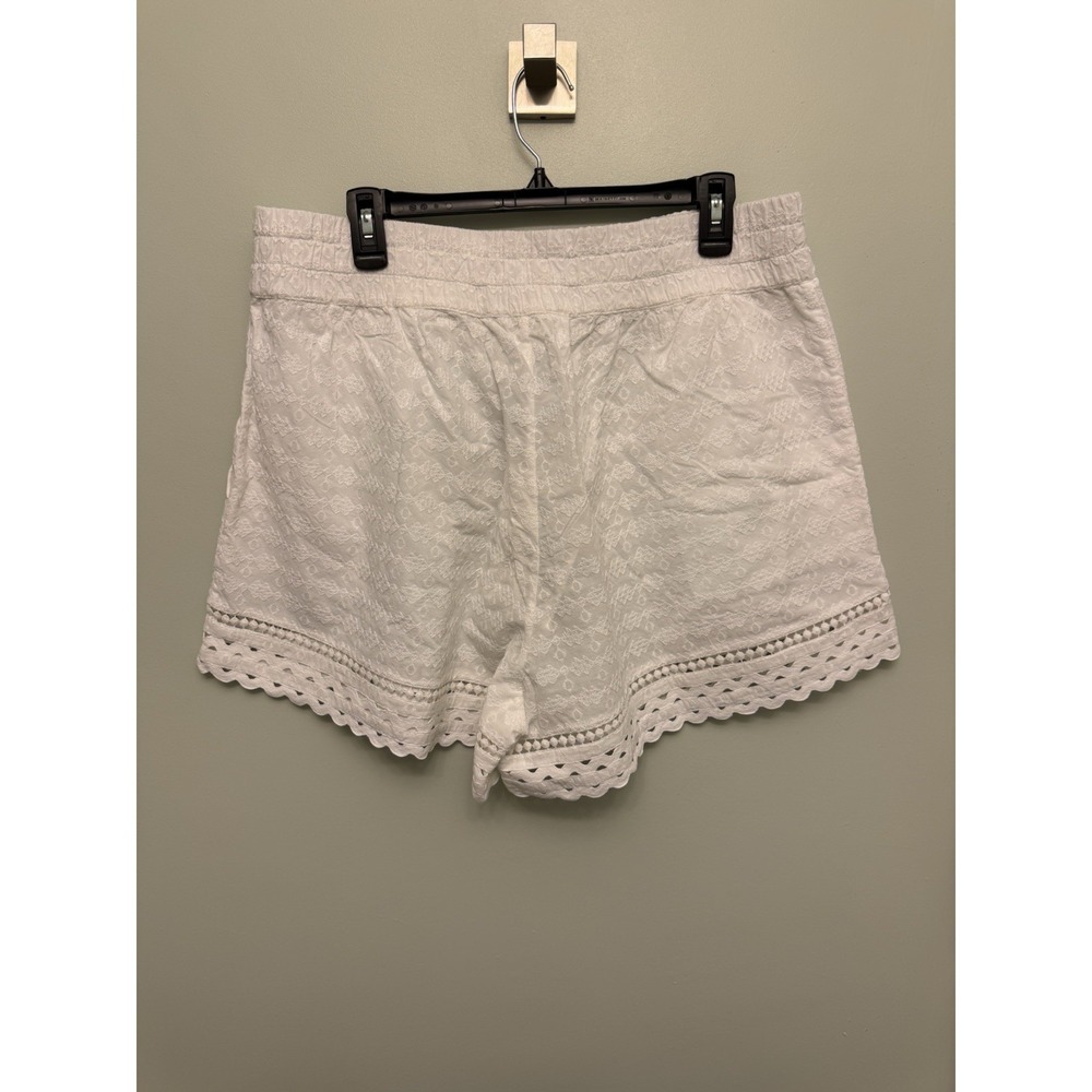 Veronica Beard Tijana Shorts Women's Size XL White Embroidered Scalloped Tassel‎ - Picture 5 of 13